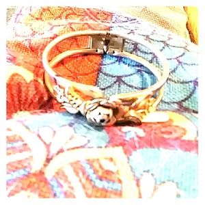 Vintage silver and gold toned rose braclet